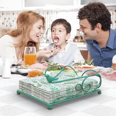 Flat Metal Napkin Holder for Table, Farmhouse Green Napkin Holder for Kitchen, Restaurant, Home, Bar & Table Decor in Saudi Arabia
