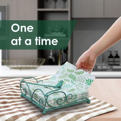 Flat Metal Napkin Holder for Table, Farmhouse Green Napkin Holder for Kitchen, Restaurant, Home, Bar & Table Decor in Saudi Arabia