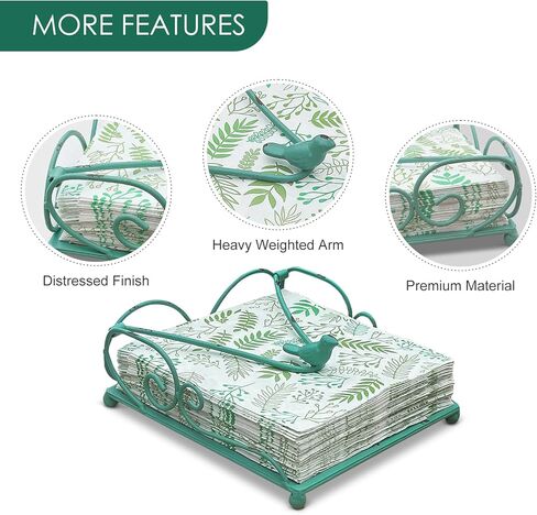 Flat Metal Napkin Holder for Table, Farmhouse Green Napkin Holder for Kitchen, Restaurant, Home, Bar & Table Decor in Saudi Arabia