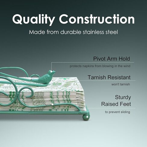 Flat Metal Napkin Holder for Table, Farmhouse Green Napkin Holder for Kitchen, Restaurant, Home, Bar & Table Decor in Saudi Arabia
