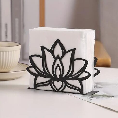 Metal Wire Paper Towel Holder - Freestanding Napkin Storage Rack for Kitchen Dining Table, Cafe & Hotel Countertop Organizer (black3) in Saudi Arabia