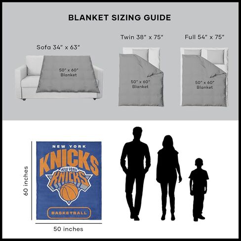 بطانية Northwest NBA New York Knicks Silk Touch Throw، 50 بوصة × 60 بوصة، كتلة عالية in Saudi Arabia