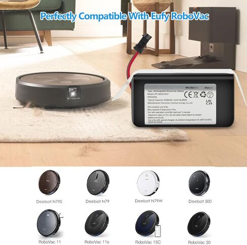 REYTRIC 3200mAh Replacement for Eufy g32 pro Battery RoboVac 11 11C 11S MAX 12 15C 15CMAX 15T 15MAX 25C 30C 30 35C G30 G32PRO G10 & Hybrid Ecovacs Deebot N79S N79 N79W DN622 601 500 in Saudi Arabia