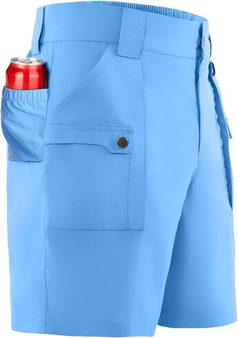 Palmyth Fishing Shorts for Men 7 Inch, Quick Dry Lightweight Nylon Shorts with 6 Pockets, Elastic Back Waist & D-Ring in Saudi Arabia