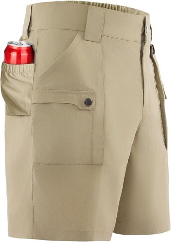 Palmyth Fishing Shorts for Men 7 Inch, Quick Dry Lightweight Nylon Shorts with 6 Pockets, Elastic Back Waist & D-Ring in Saudi Arabia