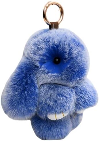 Bunny Fur Rex Rabbit Pompom Ball Doll Pendant Keychain Car Handbag Keyring in Saudi Arabia