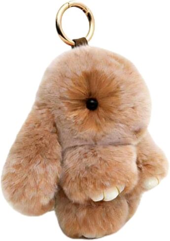 Bunny Fur Rex Rabbit Pompom Ball Doll Pendant Keychain Car Handbag Keyring in Saudi Arabia