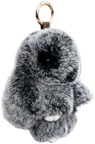 Bunny Fur Rex Rabbit Pompom Ball Doll Pendant Keychain Car Handbag Keyring in Saudi Arabia