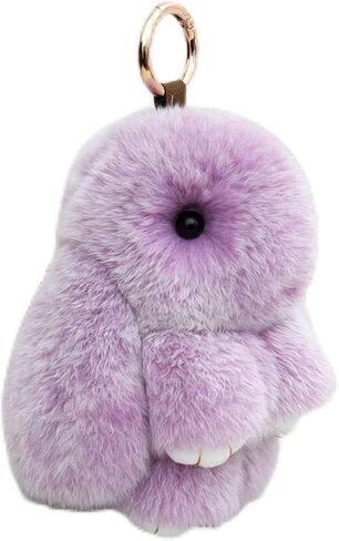 Bunny Fur Rex Rabbit Pompom Ball Doll Pendant Keychain Car Handbag Keyring in Saudi Arabia