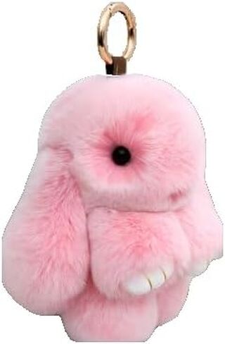 Bunny Fur Rex Rabbit Pompom Ball Doll Pendant Keychain Car Handbag Keyring in Saudi Arabia