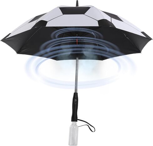 Umbrella with fan and mist spray,Rechargeable - Ultimate Solution for Cooling & UV Protection - Ideal for Summer, Beach, Outdoor Sports, Golf, Fishing Activities in Saudi Arabia