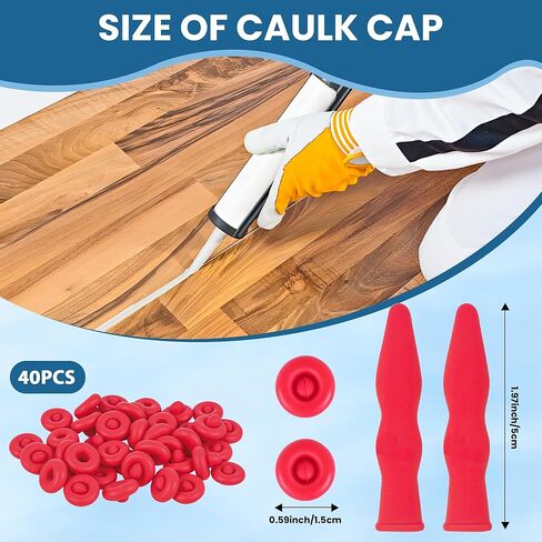 40PCS Caulk Tube Latex Sealing Caps, Caulking Gun Tip Caps - Universal Fit Caulk Tube Latex Sealing Caps for Sealing and Preserving Open Caulking Tube, Tight & Leak-proof Sealing in Saudi Arabia