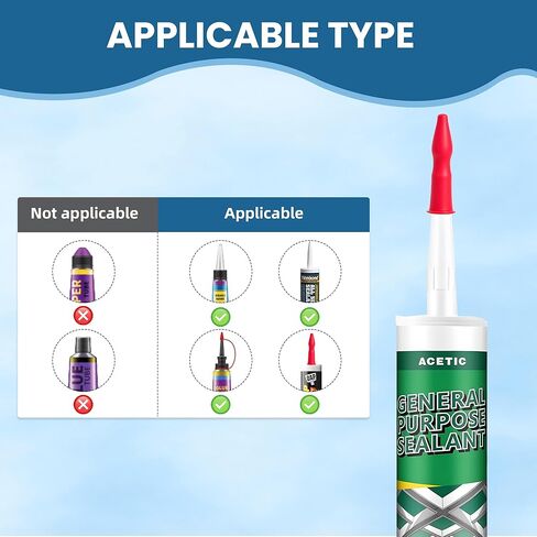 40PCS Caulk Tube Latex Sealing Caps, Caulking Gun Tip Caps - Universal Fit Caulk Tube Latex Sealing Caps for Sealing and Preserving Open Caulking Tube, Tight & Leak-proof Sealing in Saudi Arabia