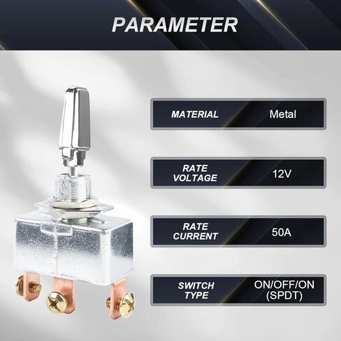2 قطعة مفتاح تبديل شديد التحمل DC 12V 50A مفتاح قفل ذاتي تشغيل/إيقاف/تشغيل 3 مواضع SPDT Rocker Toggle Switch للسيارات والبحرية والصناعية مع غطاء مطاطي in Saudi Arabia