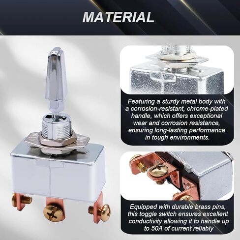 2 قطعة مفتاح تبديل شديد التحمل DC 12V 50A مفتاح قفل ذاتي تشغيل/إيقاف/تشغيل 3 مواضع SPDT Rocker Toggle Switch للسيارات والبحرية والصناعية مع غطاء مطاطي in Saudi Arabia