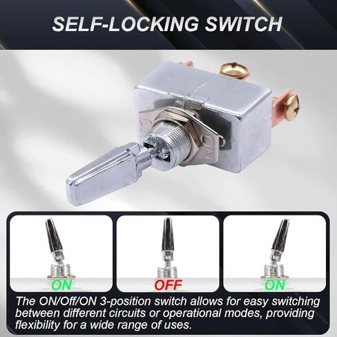 2 قطعة مفتاح تبديل شديد التحمل DC 12V 50A مفتاح قفل ذاتي تشغيل/إيقاف/تشغيل 3 مواضع SPDT Rocker Toggle Switch للسيارات والبحرية والصناعية مع غطاء مطاطي in Saudi Arabia