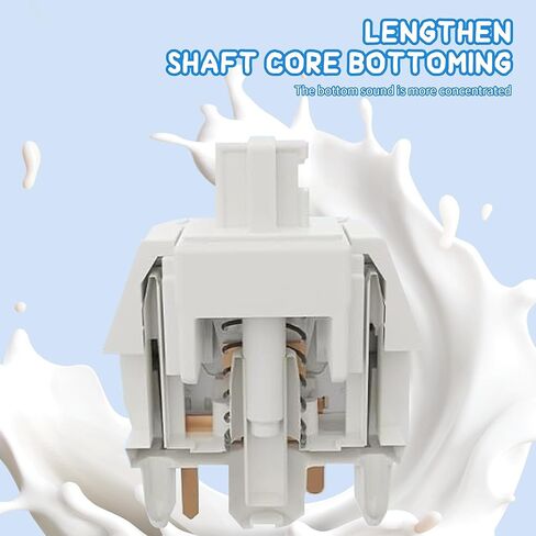 مفاتيح لوحة المفاتيح Gateron Smoothie، خطية RGB LED 5 دبابيس بيضاء 22 مم زنبركية مزدوجة المرحلة من المصنع مسبقة التشحيم 40gf مفاتيح POM كاملة للوحة المفاتيح الميكانيكية MX (70 قطعة) in Saudi Arabia