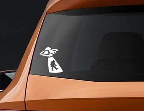 UFO Abduction Bigfoot Alien Decal Sasquatch Yettie Funny for Car Truck Van SUV Window Wall Cup Laptop Window in Saudi Arabia