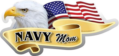 ملصق ProSticker 933 (One) مقاس 3 بوصة × 6 بوصة من American Pride Series Navy Mom Eagle Bald Eagle in Kuwait