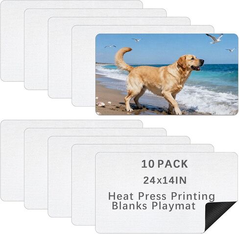 10 Pcs Sublimation Blanks Playmat 14x24 Inch,Smooth Rubber Playing Mat for Trading/Board Games, Versatile Use as Game Pad & Computer Mouse Pad for Home/Game Room in Saudi Arabia