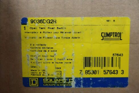 SQUARE D 9036DG2R PUMPTROL مفتاح تعويم الخزان المفتوح SER B D631144 in Saudi Arabia