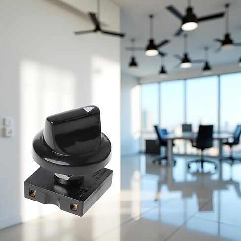 مفتاح مروحة دوارة، 4 مواضع و3 سرعات، أسود، التحكم في جدار مروحة السقف مع زر مفتاح عزل المروحة in Kuwait