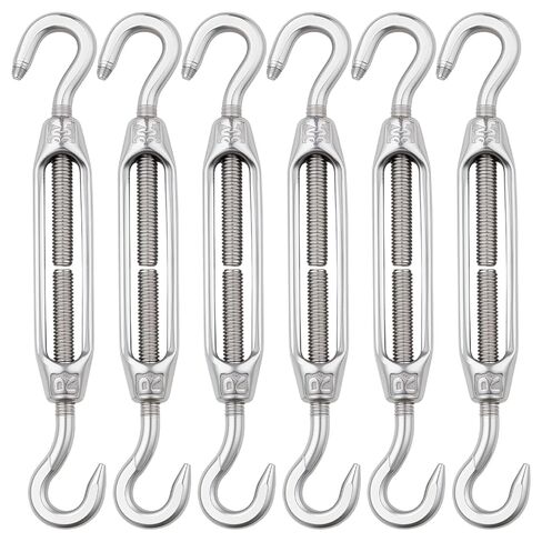 24PCS M4 Hook & Hook Turnbuckle - 304 Stainless Steel Wire Rope Tensioner - Heavy Duty Turnbuckles for Cable Railing, Wire Rope Hardware Kit in Saudi Arabia