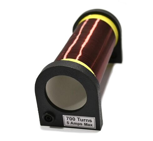 Eisco - Small Air Core Solenoid, 700 Turns, Insulated Copper Wire, 1.6A Continuous / 5A Intermittent Current, 1.77" Inner Diameter, 5.9" Length, Electromagnetism & Physics Lab Equipment in Saudi Arabia
