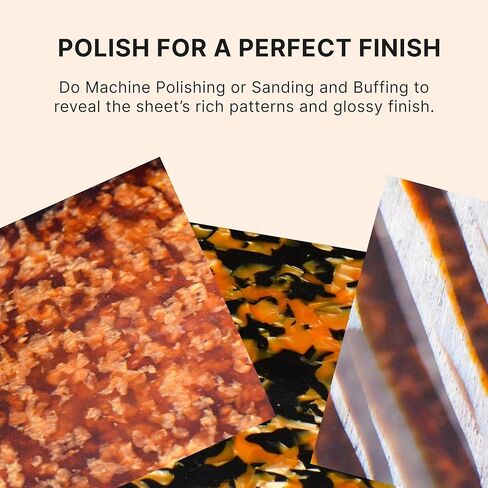 Uncut DIY Blank Guitar Bass Pickguard Material Sheet, Cellulose Acetate Craft Sheets – Vibrant Patterns & High-Gloss Polish – Perfect for Accessories (Orange Black Tortoise Shell Pattern, 27"x24") in Saudi Arabia
