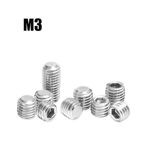 MFLAMO M 3 x 2، M 3 x 2 مم، M 3 x 2 مم، مجموعة براغي من الفولاذ المقاوم للصدأ، مقبس سداسي، اليد اليمنى، 24 خيط خشن (UNC)، 3/16 بوصة، 5 مم، رأس 3 مم، 15 قطعة in Kuwait