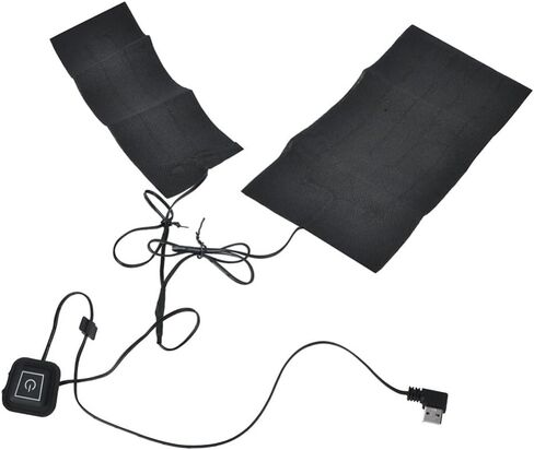 مجموعة لوحة التدفئة الكهربائية USB 5V 2A وسادة التدفئة الألياف درجة الحرارة قابل للتعديل مع مؤشرات LED للاستخدام في الطقس البارد في الهواء الطلق (أسود) in Kuwait