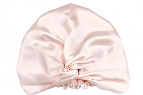 100% Mulberry Silk Bonnet Sleep Cap, Double Layer Silk Turban/Bonnet, Shower Cap, Adjustable Fit for Night Hair Care, 9 Colors (Pink, Adjustable Band) in Saudi Arabia