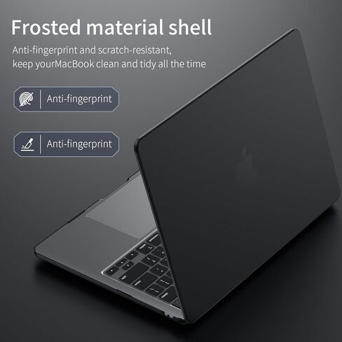 Compatible with MacBook Air 13.6 inch Case 2025 2024 2023 2022 M4 M3 M2 A3240 A3113 A2681,Sturdy Protective Hard Shell Case Cover&Keyboard Cover&Screen Film (Midnight) in Saudi Arabia