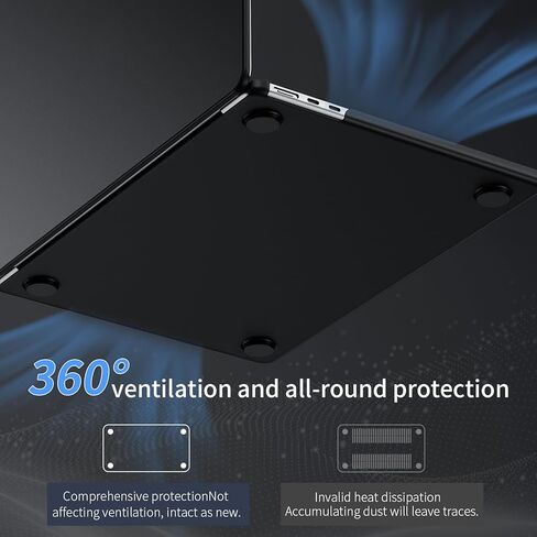 Compatible with MacBook Air 13.6 inch Case 2025 2024 2023 2022 M4 M3 M2 A3240 A3113 A2681,Sturdy Protective Hard Shell Case Cover&Keyboard Cover&Screen Film (Midnight) in Saudi Arabia