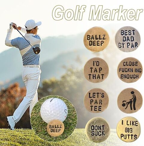 Funny Golf Ball Marker, Humor Novelty Golf Ball Markers with Funny Words, Round Golf Ball Marker, Unique Golf Gag Gifts for Men or Women Golfers Golf Lovers, Ball Markers in Saudi Arabia