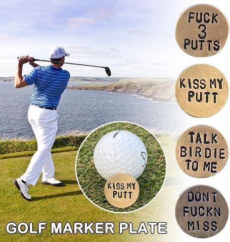 Funny Golf Ball Marker, Humor Novelty Golf Ball Markers with Funny Words, Round Golf Ball Marker, Unique Golf Gag Gifts for Men or Women Golfers Golf Lovers, Ball Markers in Saudi Arabia