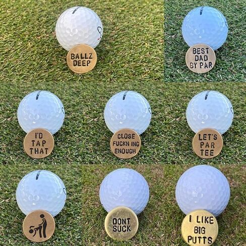 Funny Golf Ball Marker, Humor Novelty Golf Ball Markers with Funny Words, Round Golf Ball Marker, Unique Golf Gag Gifts for Men or Women Golfers Golf Lovers, Ball Markers in Saudi Arabia