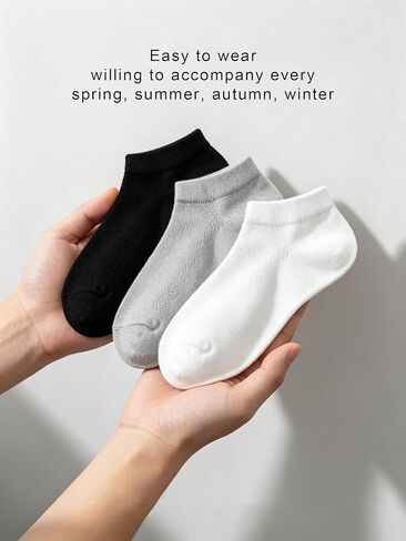 Men 6 Pairs 12 Pcs Socks Black White Grey, Cotton Blend Cushioned Crew Socks for Athletic Running Daily Wear, Breathable in Saudi Arabia