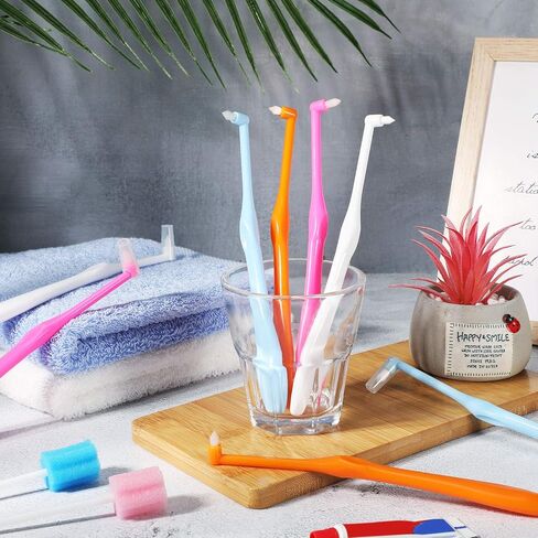 Patelai 6 Pieces End Tuft Toothbrush Single Tufted Toothbrush Soft Interdental Brushes Tooth Stain Remover for Implants Teeth Detail Cleaning Tooth Stain (Bright Colors) in Saudi Arabia