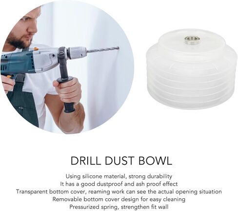 Silicone Drill Dust Cover, Elastic Transparent Removable Hole Saw Dust Catcher for Ceiling, 6.3in Dia, Suitable for Plasterboard, Suspended Ceiling, Soft in Saudi Arabia