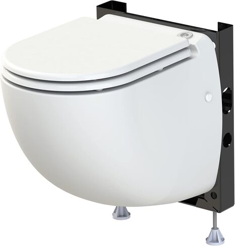 SFA SANIFLO - Sanicompact - 4C Dual-Flush Macerating Toilet - Space-Saving Half Bathroom Solution - Soft-close Toilet Seat Included - Certified CSA (IPC, NSPC) - Made In France in Kuwait