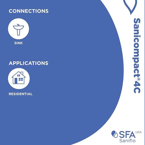 SFA SANIFLO - Sanicompact - 4C Dual-Flush Macerating Toilet - Space-Saving Half Bathroom Solution - Soft-close Toilet Seat Included - Certified CSA (IPC, NSPC) - Made In France in Kuwait