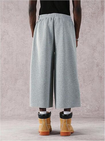 RoseSeek Men's Graphic Capri Pants Drawstring Waisted 3/4 Shorts Baggy Wide Leg Cropped Sweatpants with Pockets in Saudi Arabia