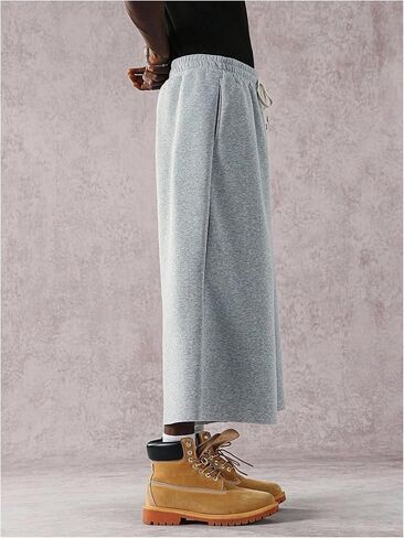 RoseSeek Men's Graphic Capri Pants Drawstring Waisted 3/4 Shorts Baggy Wide Leg Cropped Sweatpants with Pockets in Saudi Arabia