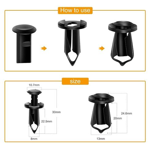 35 PCS Car Engine Under Cover Splash Shield Guard Body Bolts, Universal Extruded U-Nuts Kit, Fender Liner Push Retainer Fastener Rivet Clips in Saudi Arabia