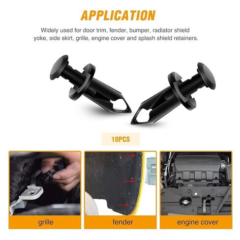 35 PCS Car Engine Under Cover Splash Shield Guard Body Bolts, Universal Extruded U-Nuts Kit, Fender Liner Push Retainer Fastener Rivet Clips in Saudi Arabia