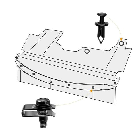 35 PCS Car Engine Under Cover Splash Shield Guard Body Bolts, Universal Extruded U-Nuts Kit, Fender Liner Push Retainer Fastener Rivet Clips in Saudi Arabia