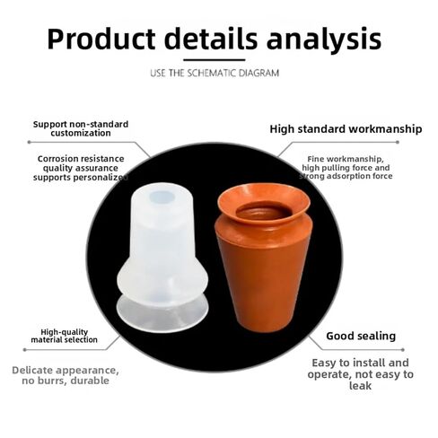 Robot arm Double-Layer Bottle Embryo Vacuum Suction Nozzle Silicone FL20/35/40 Glass Bottle Cosmetic Bottle Suction Cup(Brown) in Saudi Arabia