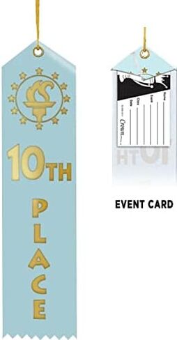 Crown Awards Place Ribbon, 2" x 8" 10th Place Award Ribbon, 25 Pack Prime in Saudi Arabia