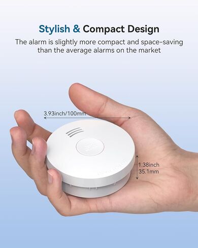 SITERWELL Smoke Detector, Smoke Detector 10 Year Battery with Photoelectric Sensor, Fire Alarm with Low Battery and Fault Warning for House and Bedroom, UL217-10th Listed, GS525A, 1 Pack in Saudi Arabia